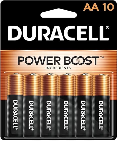 Duracell Coppertop AA Batteries with Power Boost Ingredients, 10 Count Pack Double A Battery with Long-lasting Power