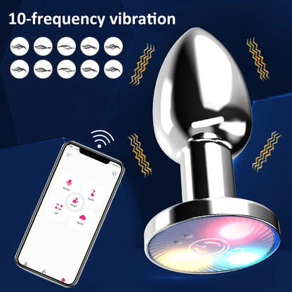 Remote Control Glowing Metal Vibrator