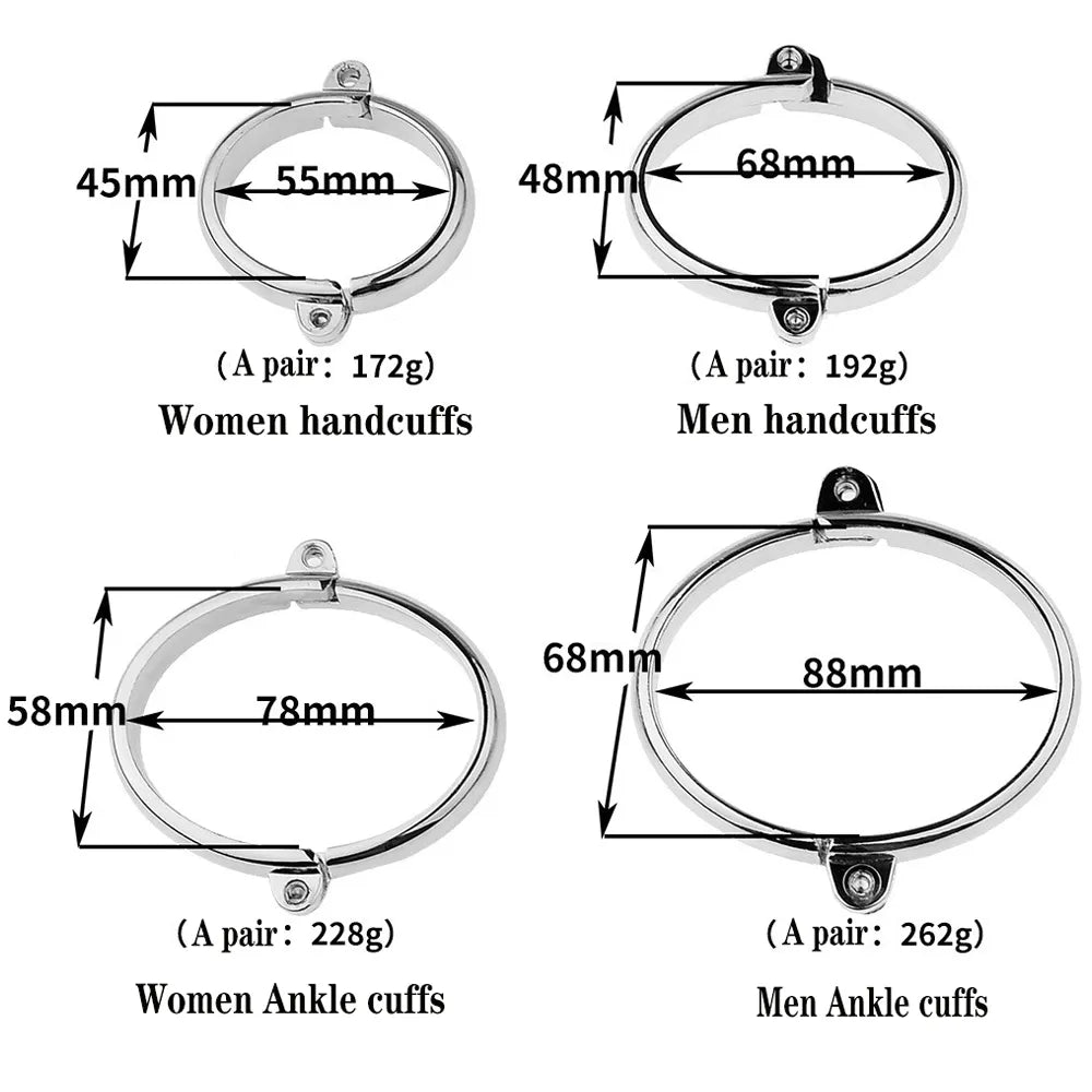 Oval Type Metal Bondage Lock Handcuffs