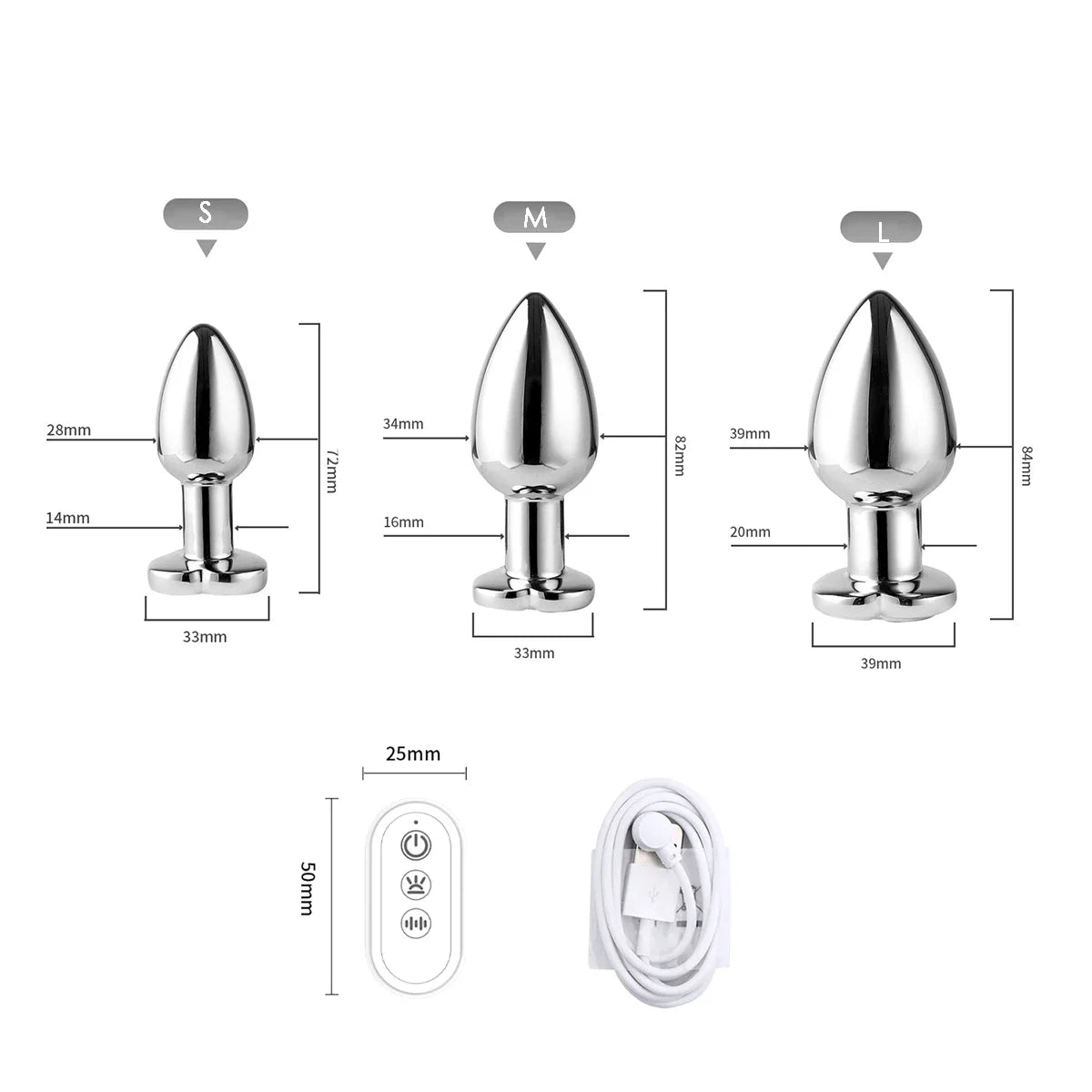 Remote Control Glowing Metal Vibrator